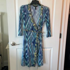 BCBGMAXAZRIA Wrap Tie Midi Dress